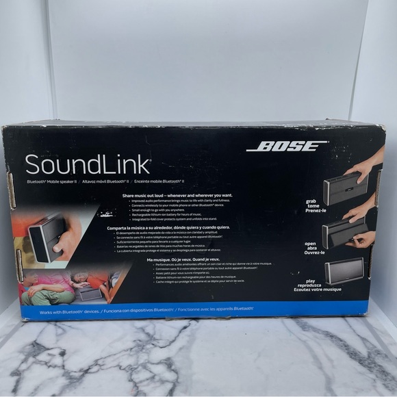 Bose SoundLink Bluetooth Mobile Speaker II Dark Gray Nylon with Box Cord Manual - Picture 12 of 12